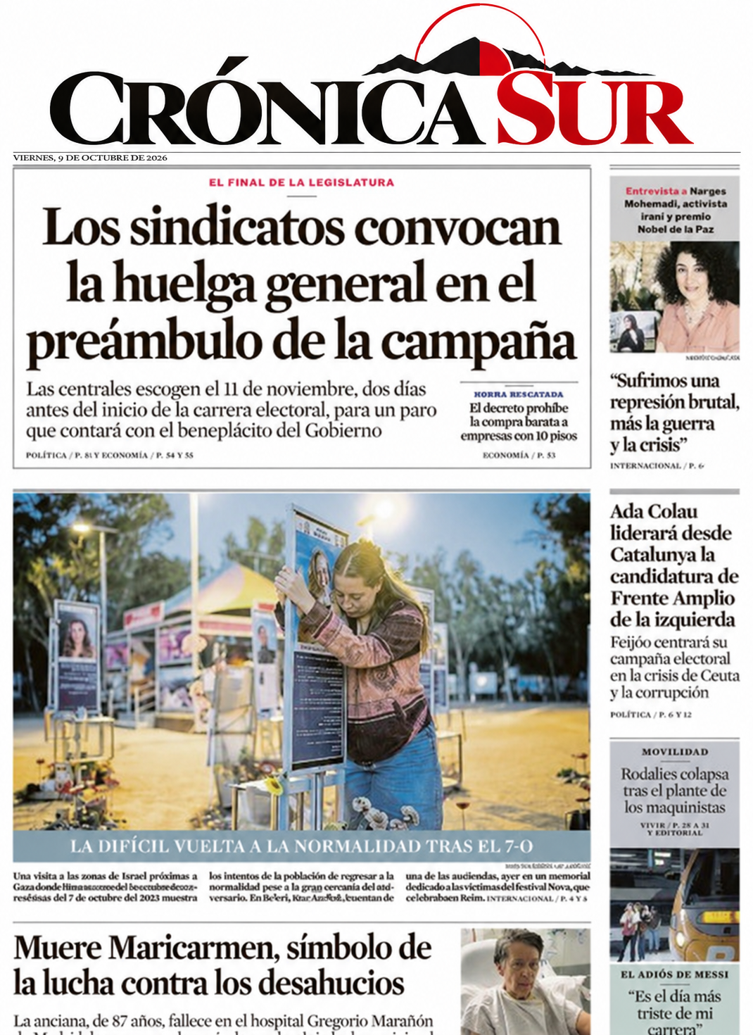 Portada de Crónica Sur